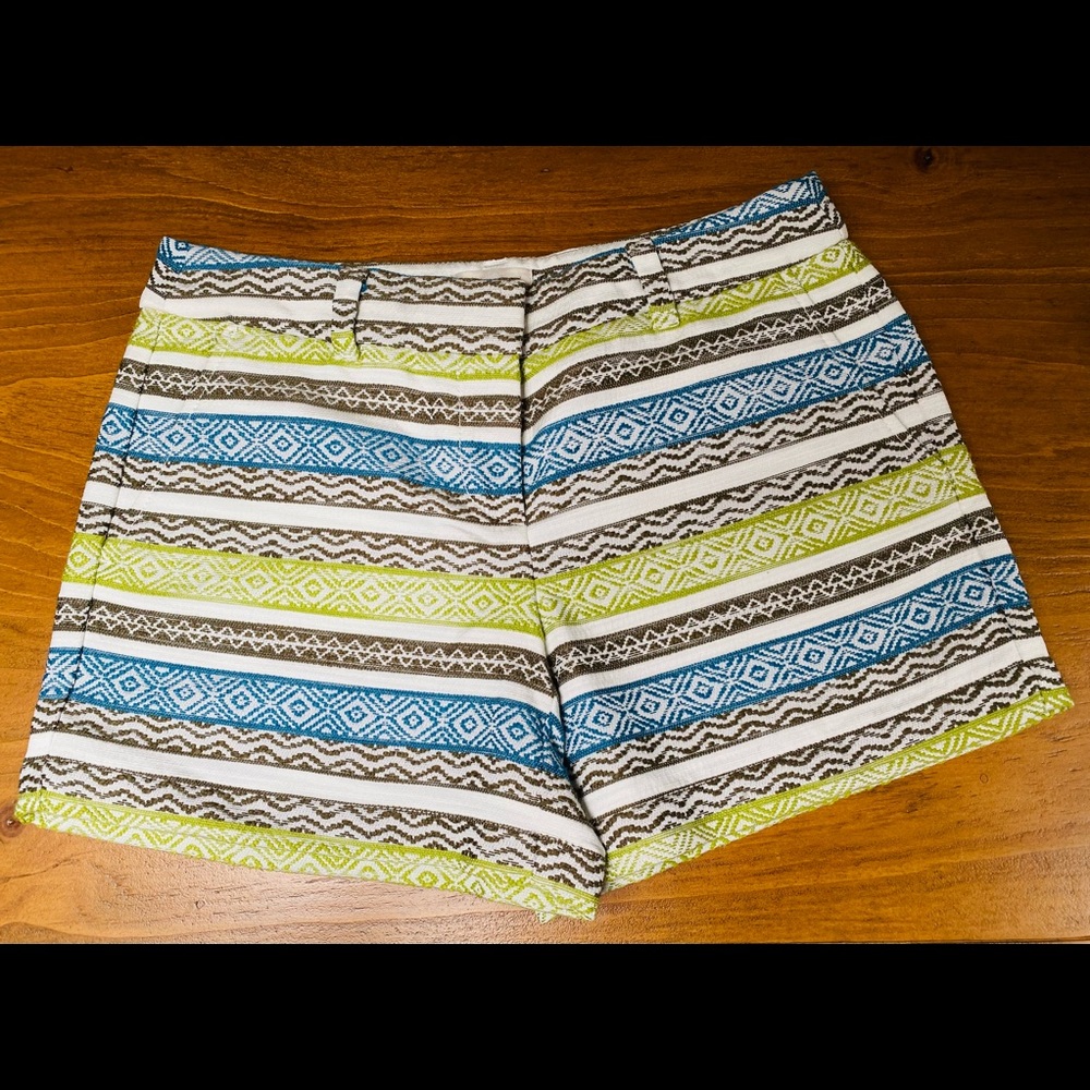 Size 2 LOFT shorts with stripes.
